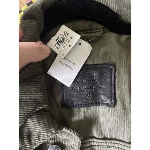 Abercrombie & Fitch Khaki Green Corduroy Shirt Jacket Size XL - Picture 6 of 9